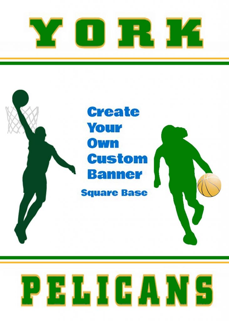 Basketball Custom Square Base Banner MZooka Banners